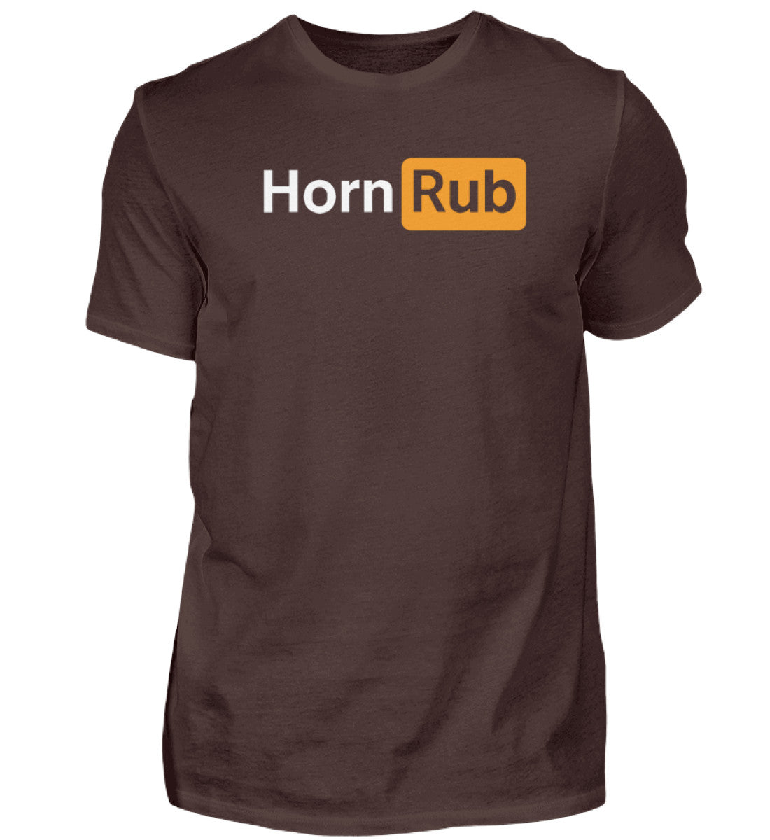 HornRub Parody Logo Dark T-Shirt Brown – Adult Humor Streetwear Unisex Tee