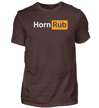 HornRub Parody Logo Dark T-Shirt Brown – Adult Humor Streetwear Unisex Tee