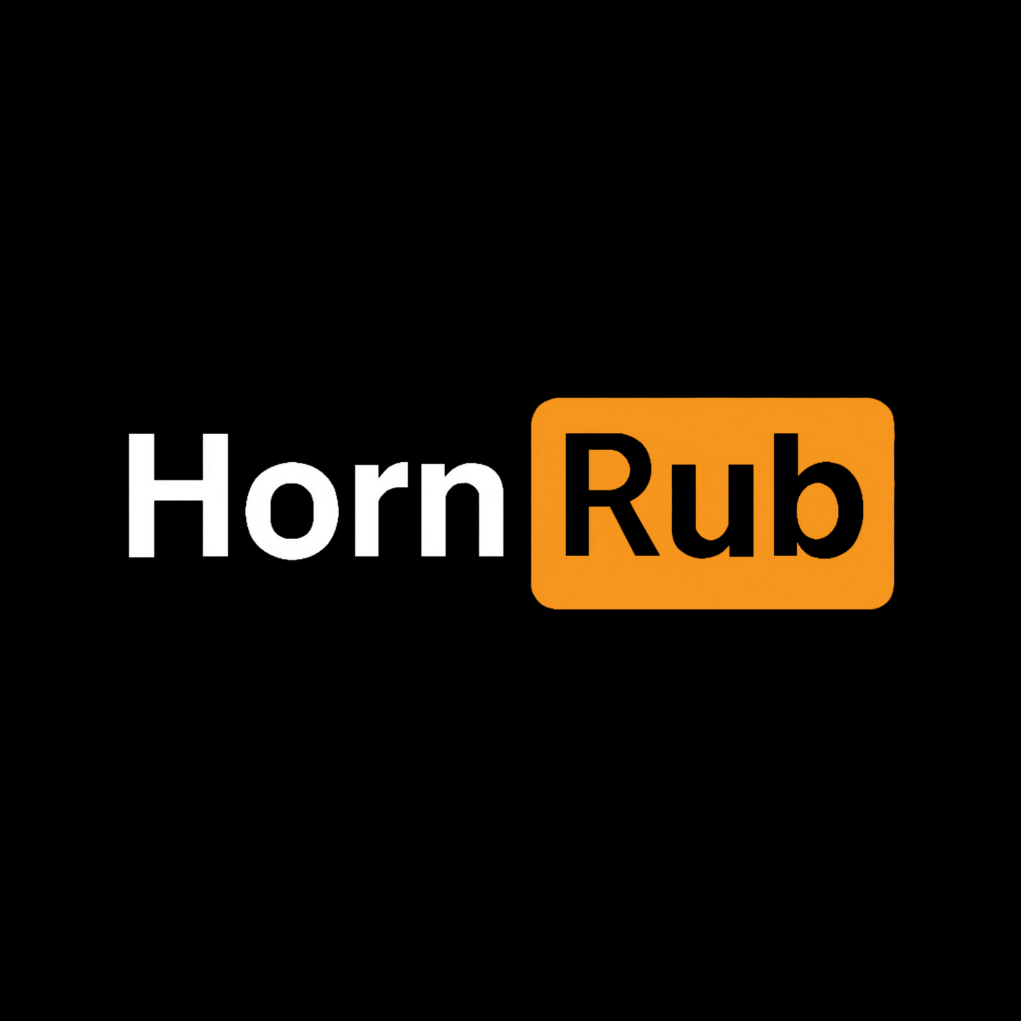 HornRub Parody Logo Dark T-Shirt Dark Trademark – Adult Humor Streetwear Unisex Tee