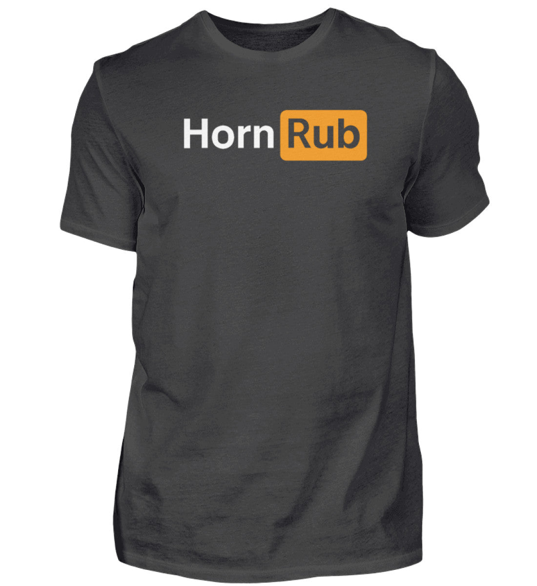 HornRub Parody Logo Dark T-Shirt Graphite – Adult Humor Streetwear Unisex Tee